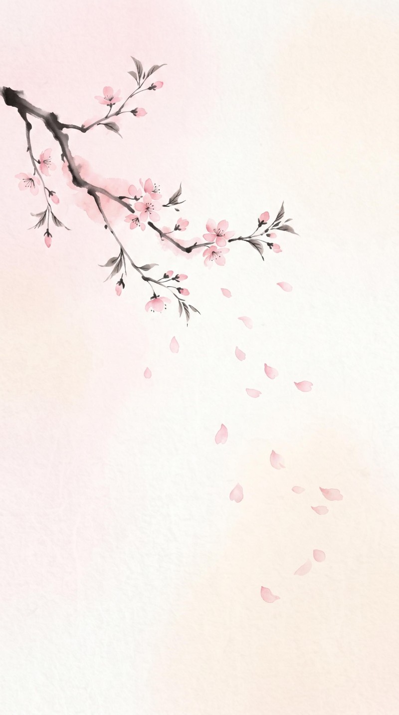 Soft Pink Cherry Blossom AMOLED Wallpaper 4K Ink Wallpaper