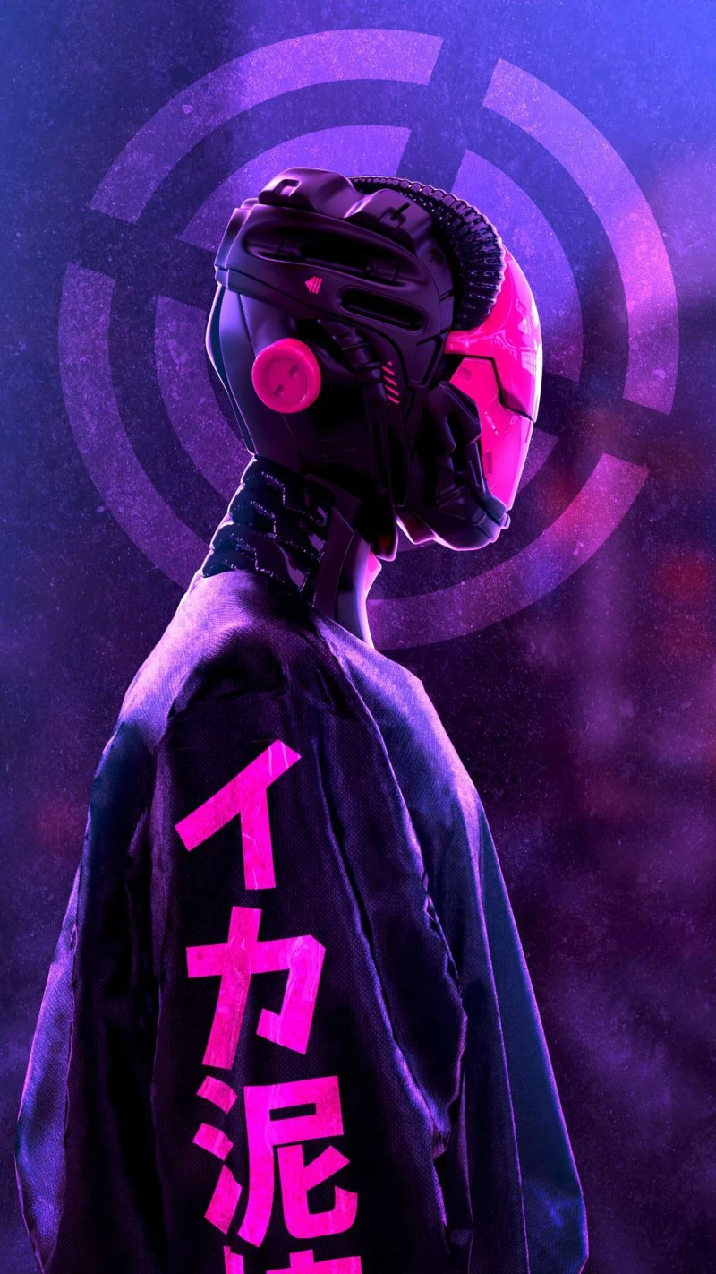 Cyberpunk Samurai 4K Mobile Wallpaper