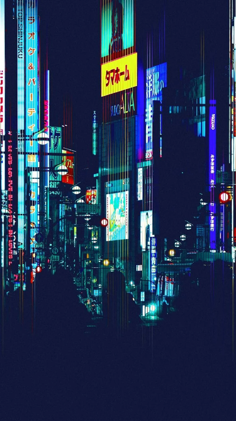Tokyo Glitch 4K Mobile Wallpaper
