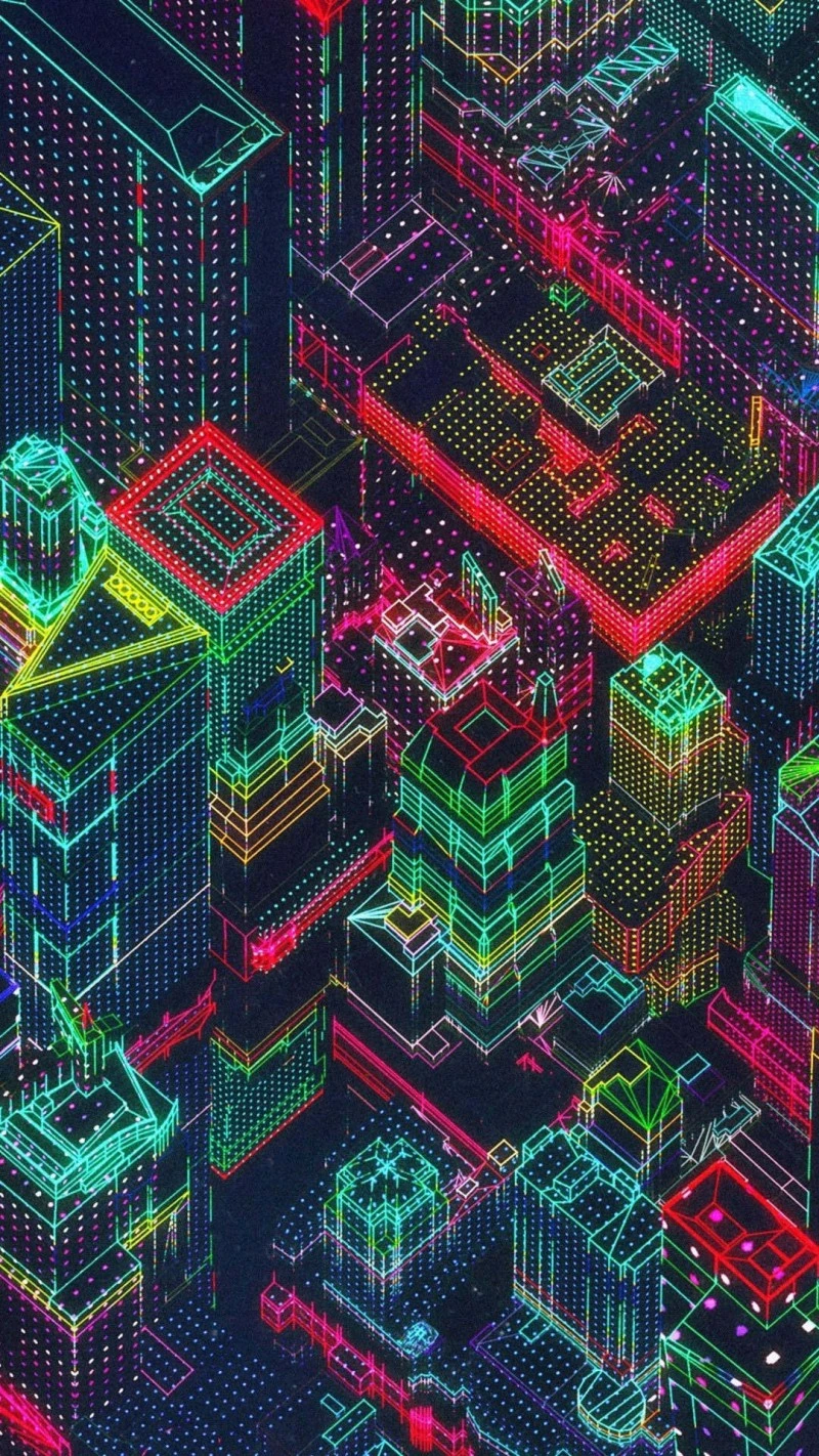 Neon Cityscape 4K Mobile Wallpaper