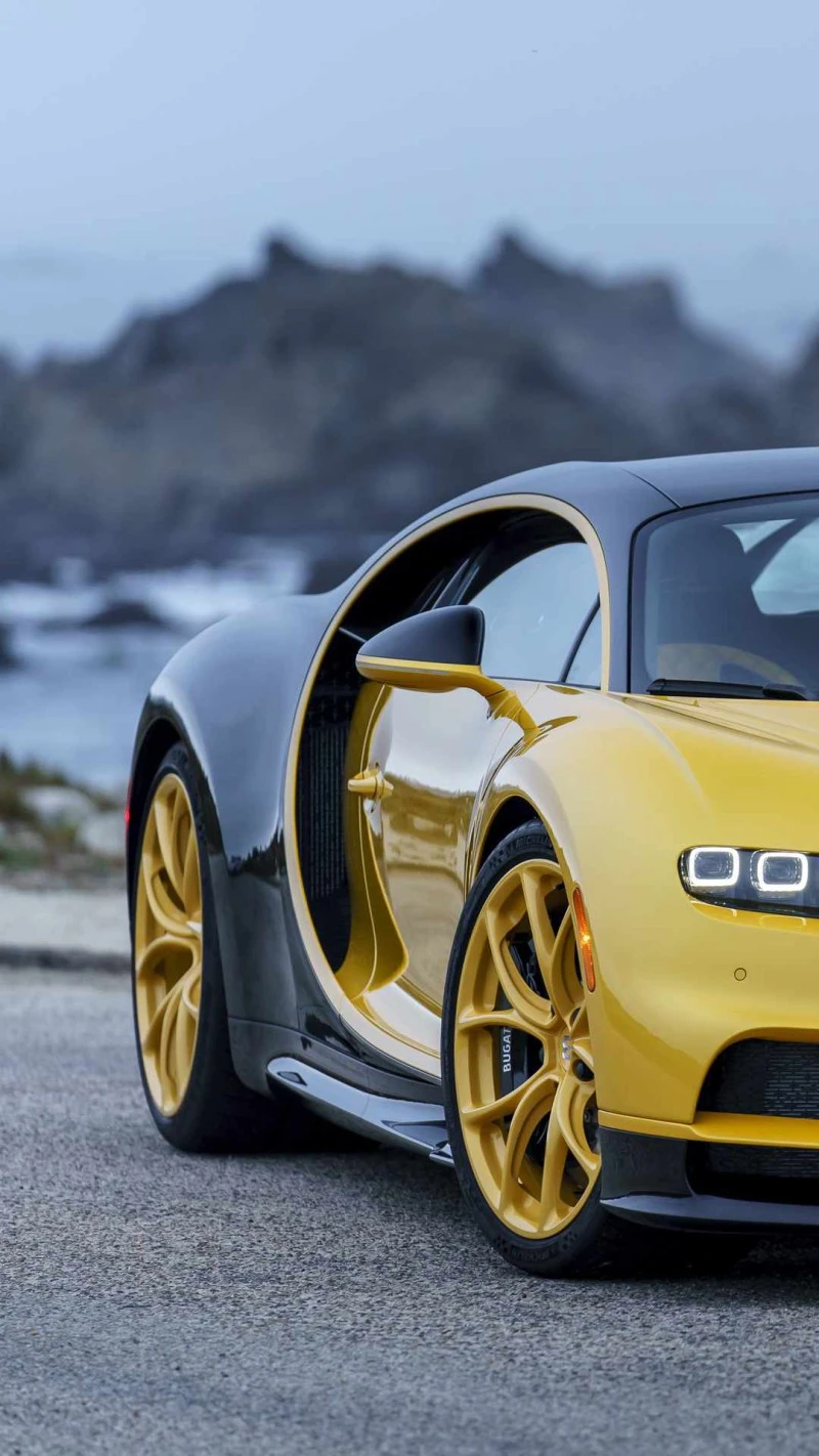 Bugatti Chiron Pur Sport Coastal Drive 4K Mobile Wallpaper