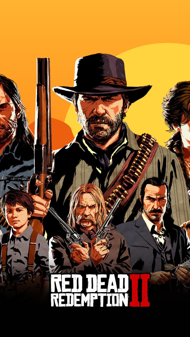 Dark Moody Red Dead Redemption 2 Game Characters Wallpaper 4K Mobile Wallpaper