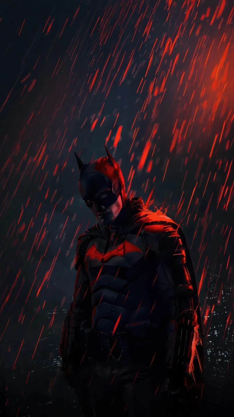 Rainy Night Vigil 4K Mobile Wallpaper