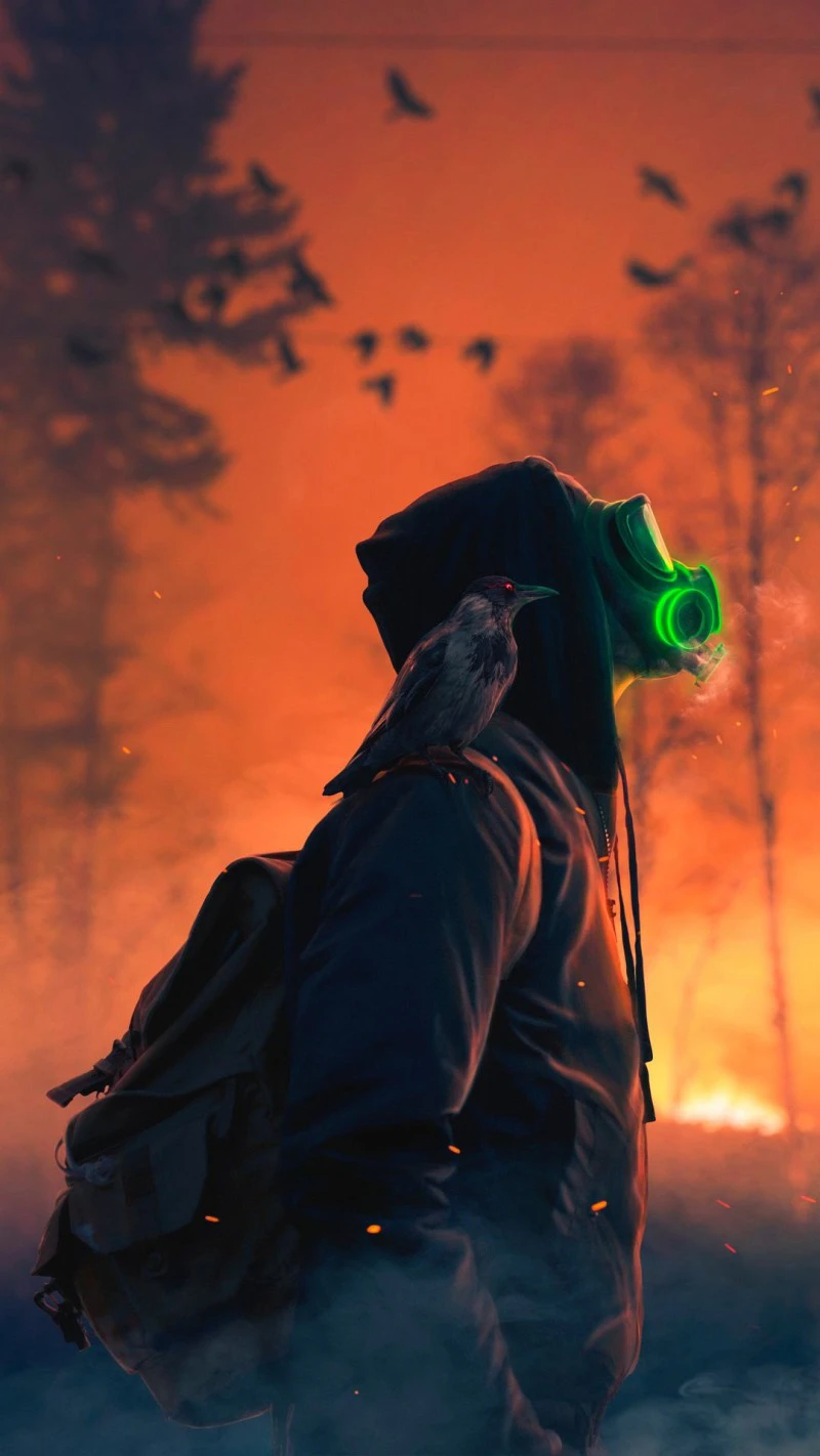 Post-Apocalyptic Wanderer 4K Mobile Wallpaper