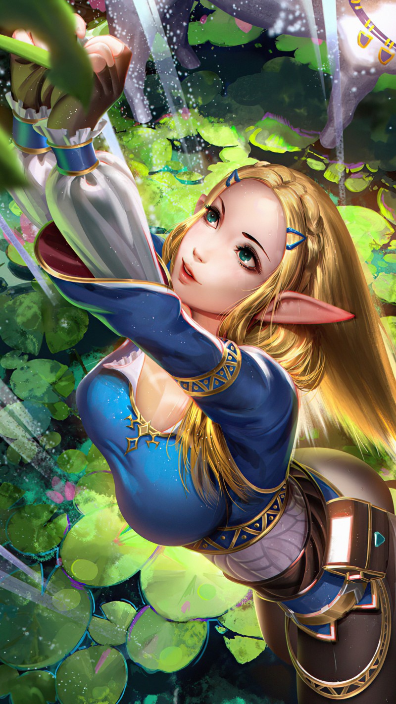 Vibrant Green Fantasy Princess Zelda 4K Wallpaper 4K Mobile Wallpaper