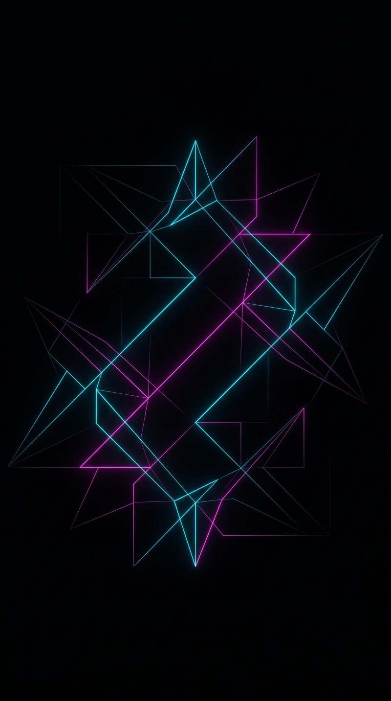 Dark Neon Geometric Art Black 4K Phone Wallpaper 4K Ink Wallpaper