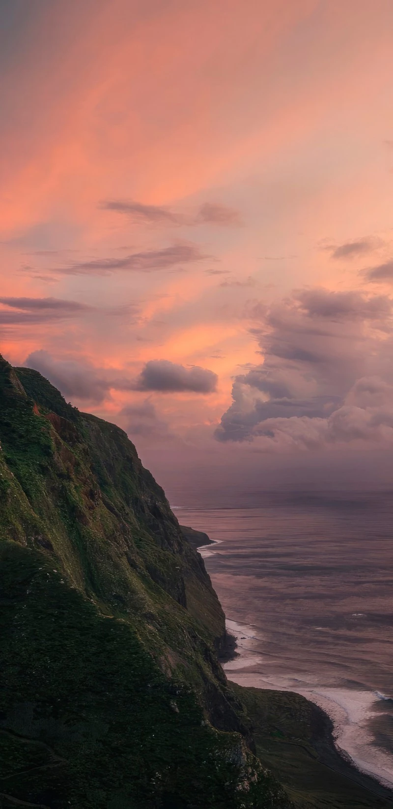 Coastal Cliffs at Sunset 4K Mobile Wallpaper