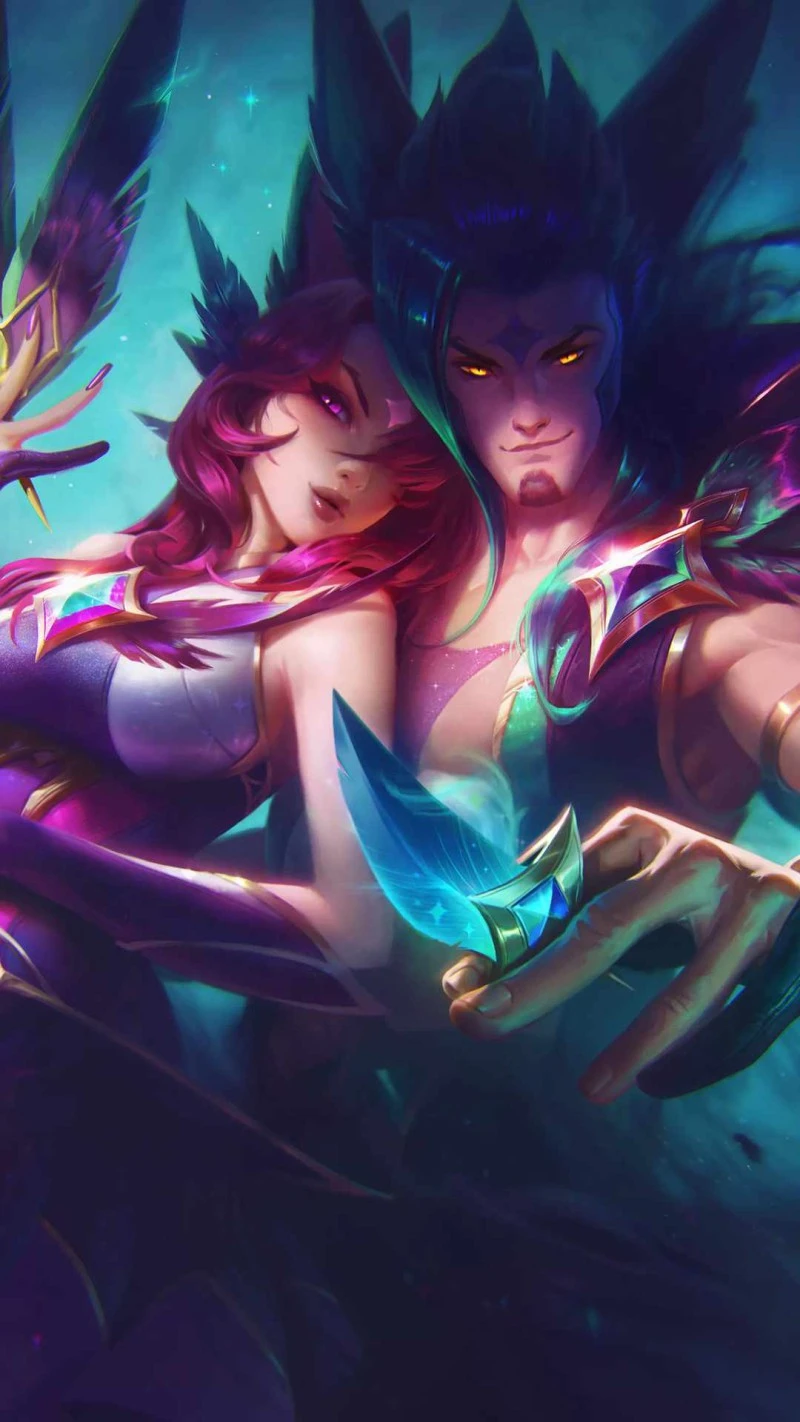Cosmic Duo 4K Mobile Wallpaper