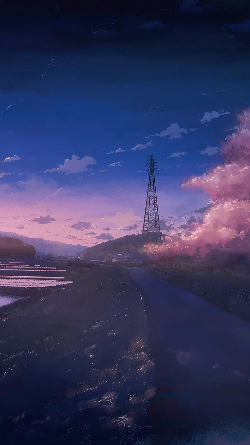 Anime Sunset Landscape 4K Mobile Wallpaper