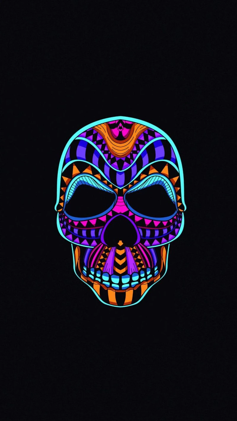 Ornate Skull Mask 4K Mobile Wallpaper