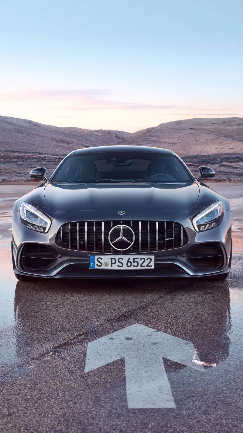 Mercedes-AMG GT Front View on Road 4K Mobile Wallpaper
