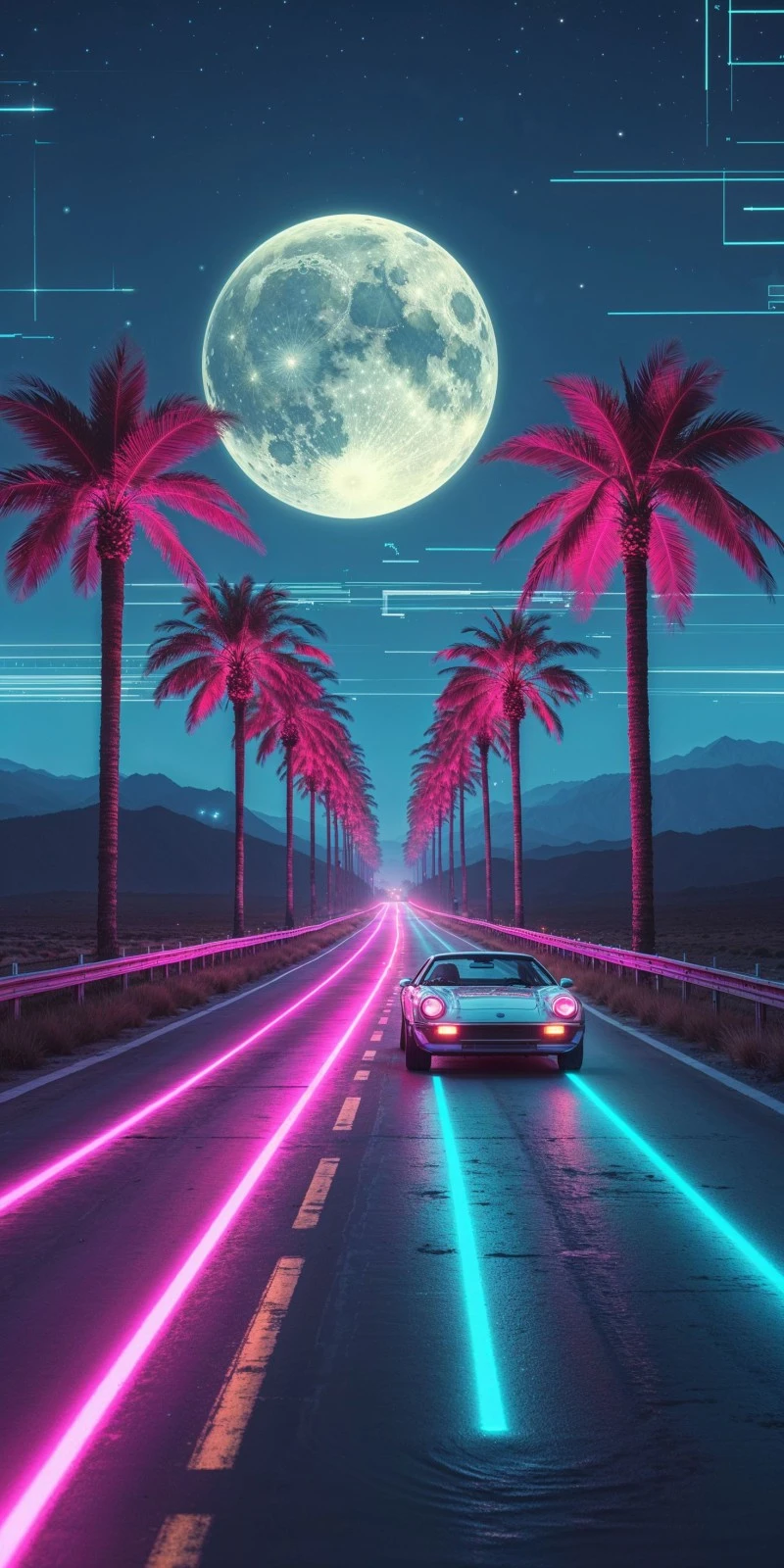 Neon Dreamscape Drive 4K Mobile Wallpaper