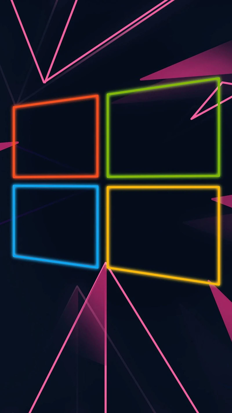 Neon Windows Logo 4K Mobile Wallpaper