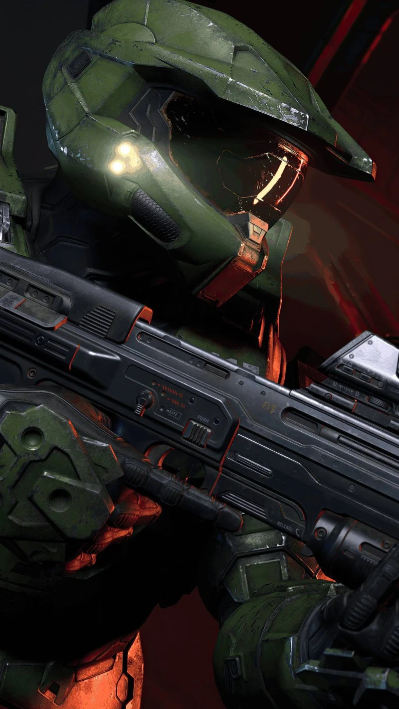 Halo Infinite Master Chief with Weapon 4K Mobile Wallpaper