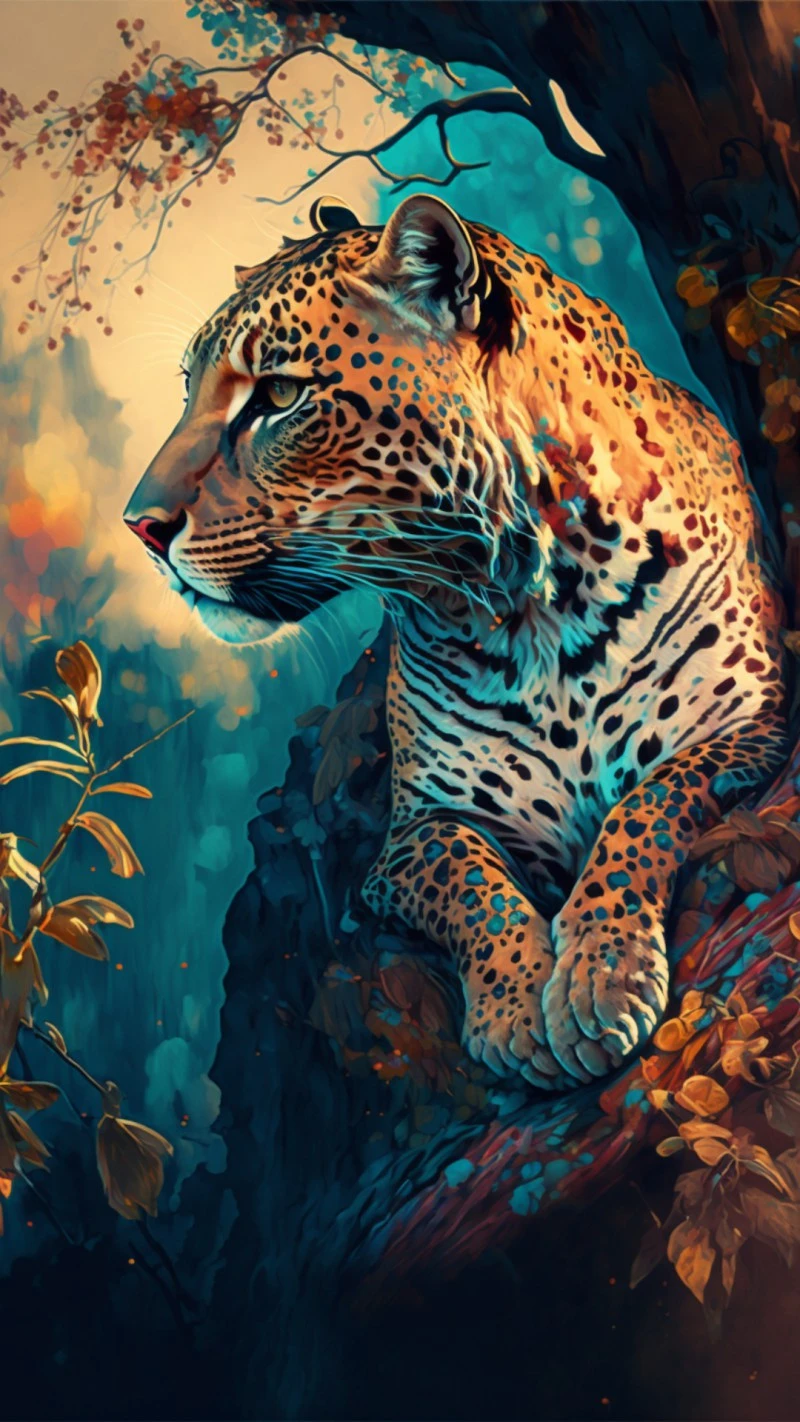 Majestic Leopard in the Jungle 4K Mobile Wallpaper