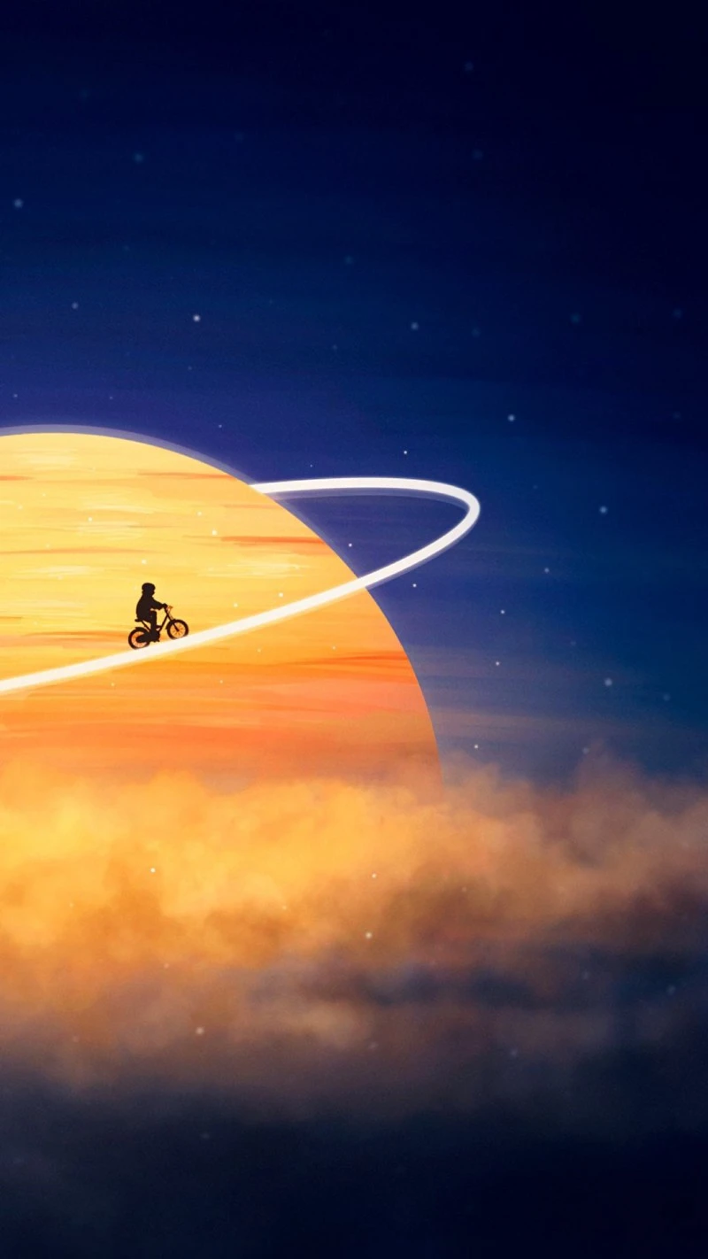 Space Cycle 4K Mobile Wallpaper