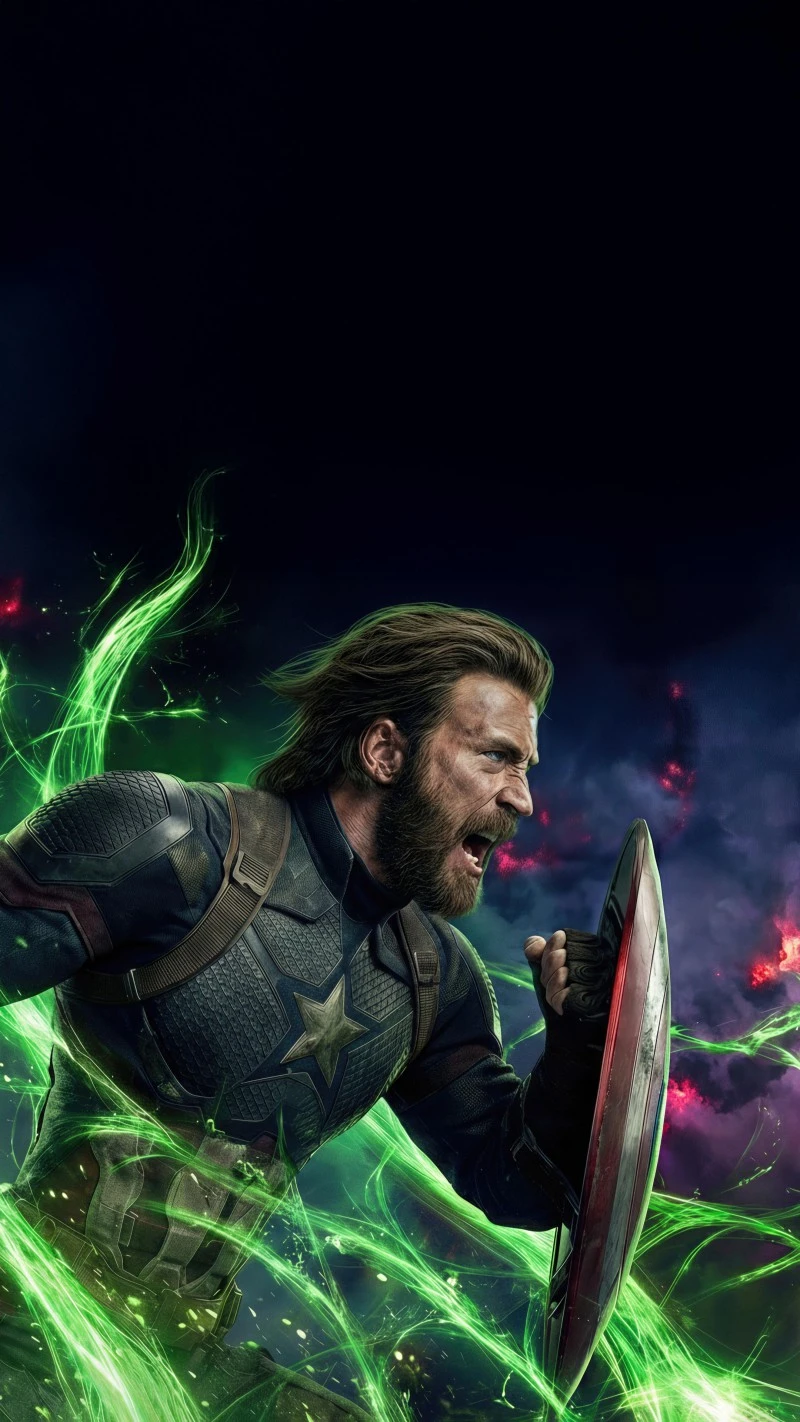 Captain America in Action 4K Mobile Wallpaper