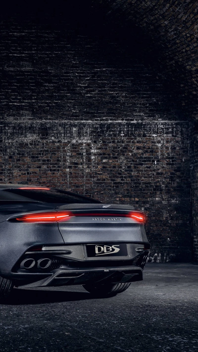 Aston Martin DBS Superleggera Rear View 4K Mobile Wallpaper