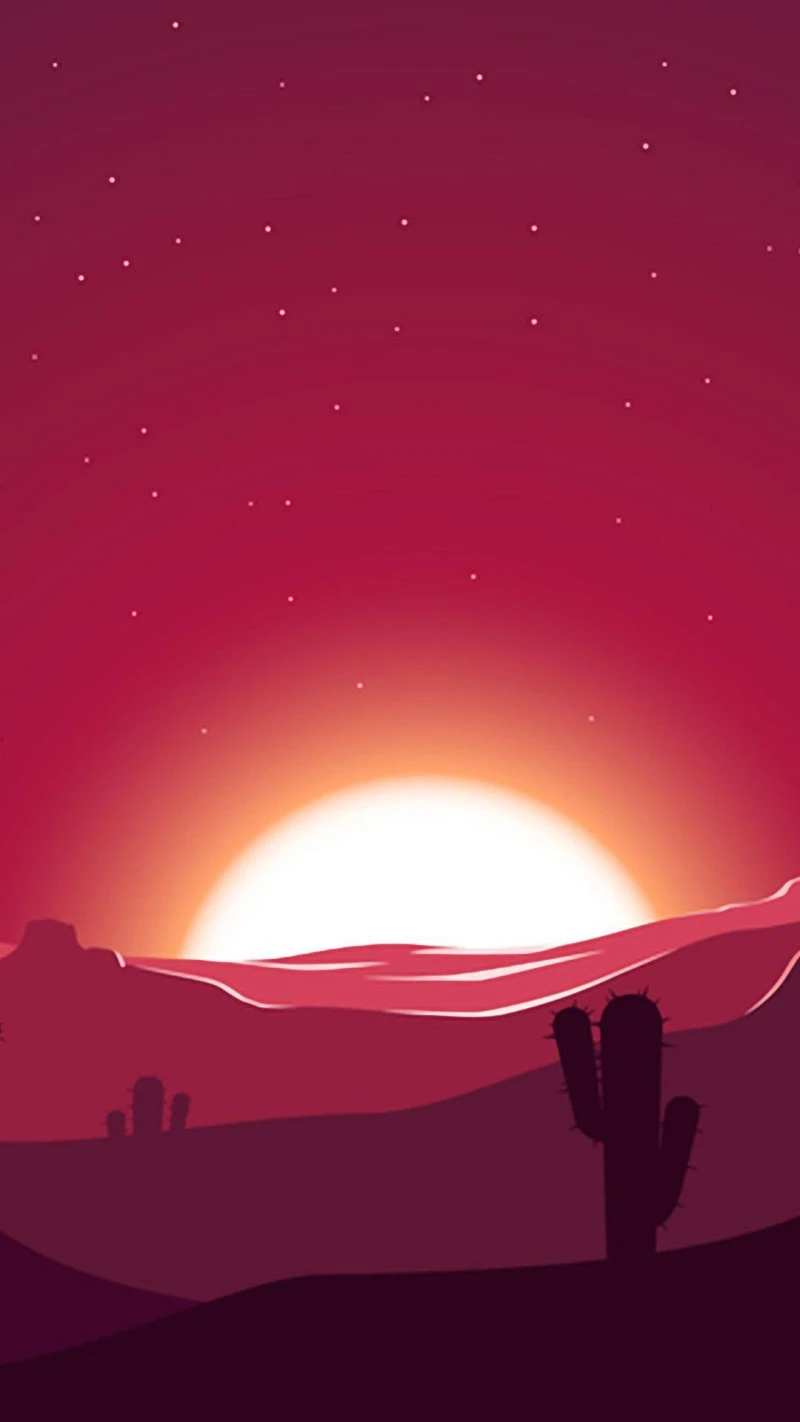 Desert Sunset 4K Mobile Wallpaper