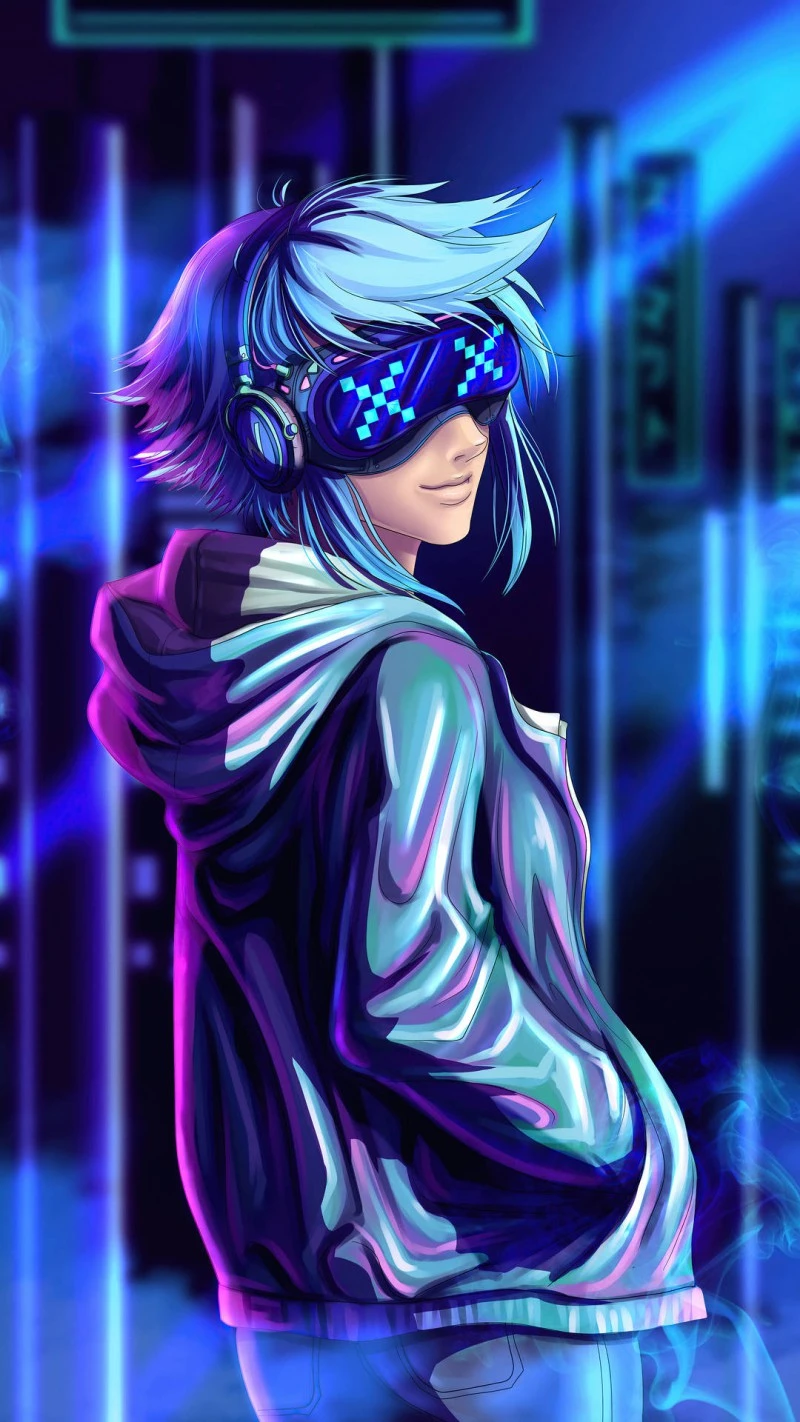 Cyberpunk Girl in Neon City 4K Mobile Wallpaper