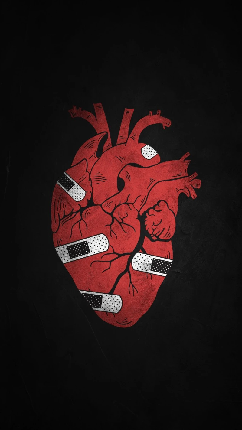 Bandaged Heart: A Symbol of Healing 4K Mobile Wallpaper