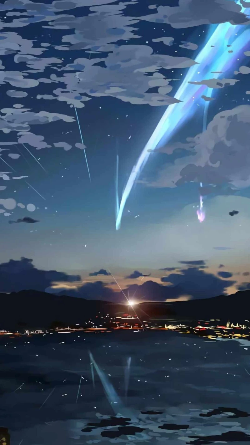 Serene Night Sky with Meteor Shower 4K Mobile Wallpaper