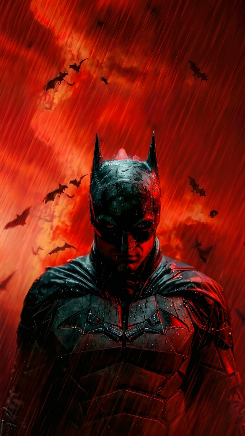 Dark Moody Robert Pattinson as Batman Portrait Wallpaper 4K Bat Wallpaper