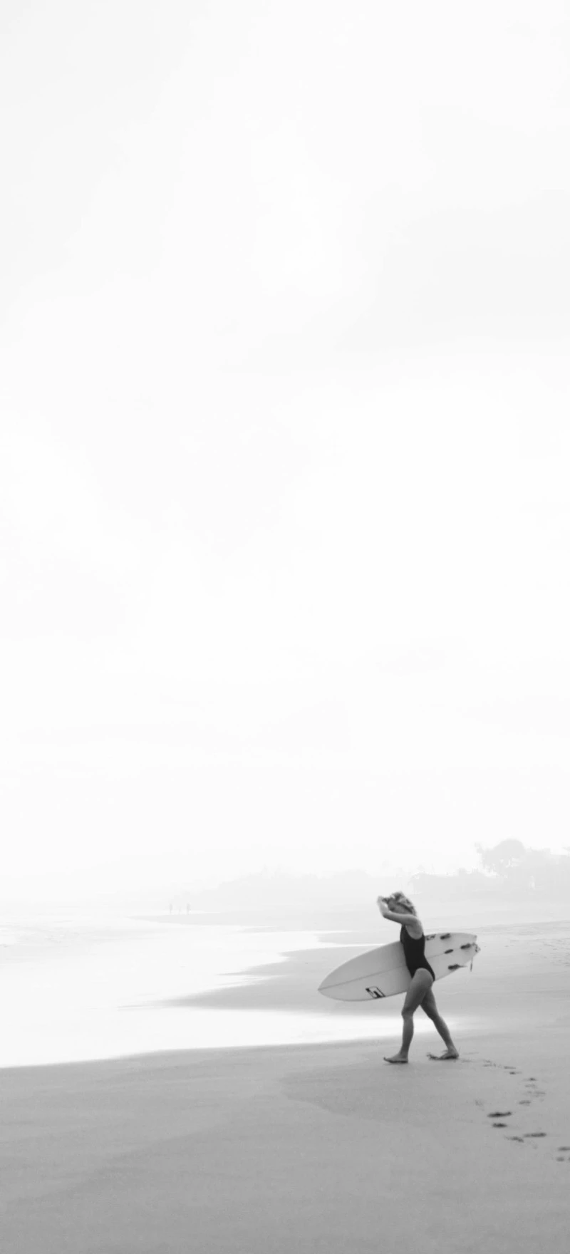 Surfer Girl on the Beach 4K Mobile Wallpaper