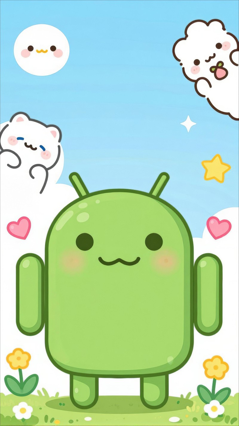 Kawaii Android Wallpaper with Cute Characters and Pastel Colors 4K Adorable Wallpaper