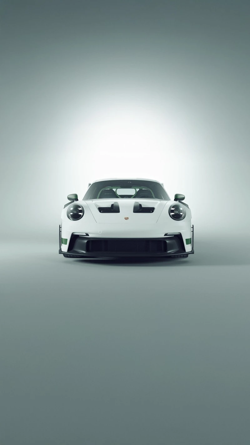 White Porsche in a Studio Setting 4K Mobile Wallpaper