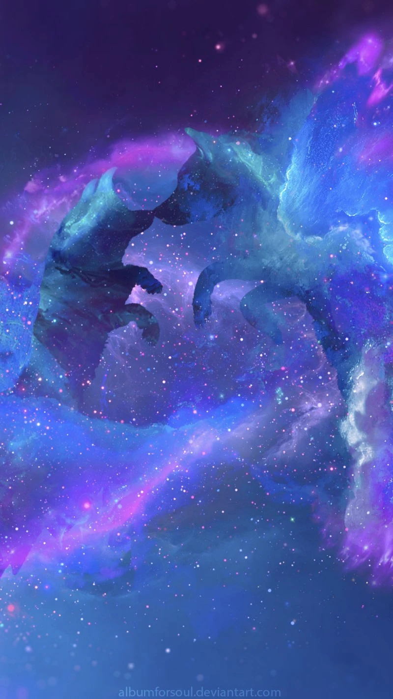 Cosmic Cat Embrace 4K Mobile Wallpaper