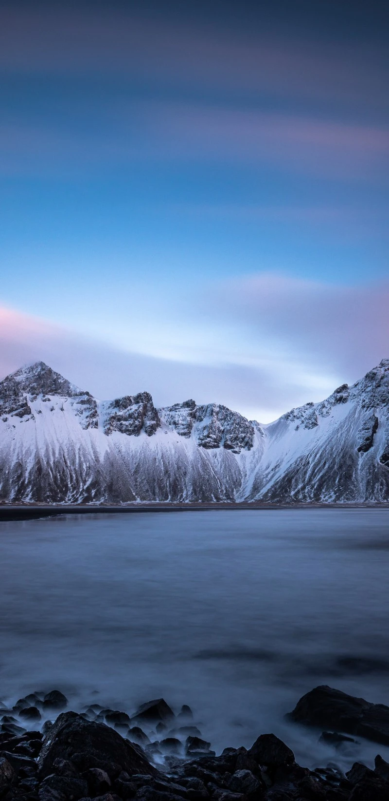 Serene Winter Landscape in Iceland 4K Mobile Wallpaper