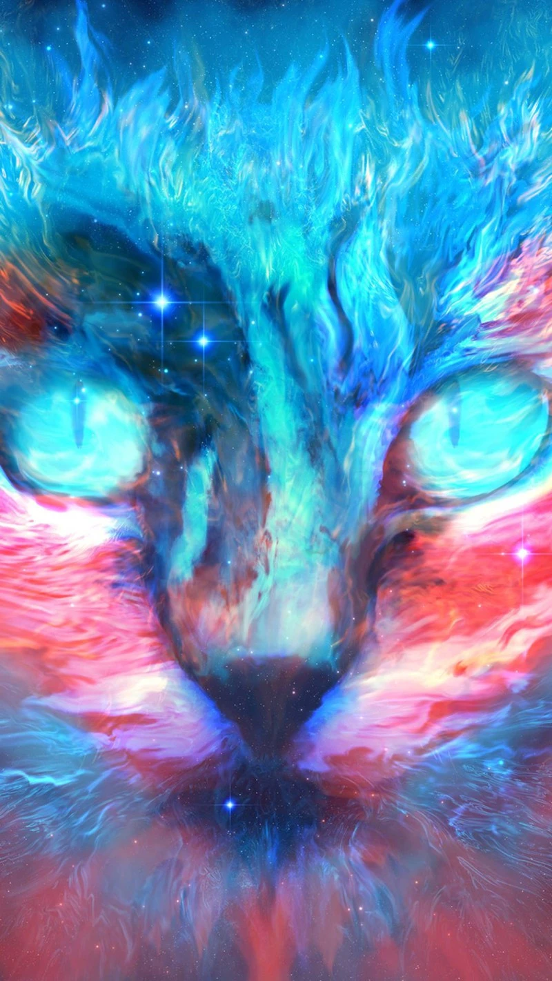 Cosmic Cat Nebula 4K Mobile Wallpaper