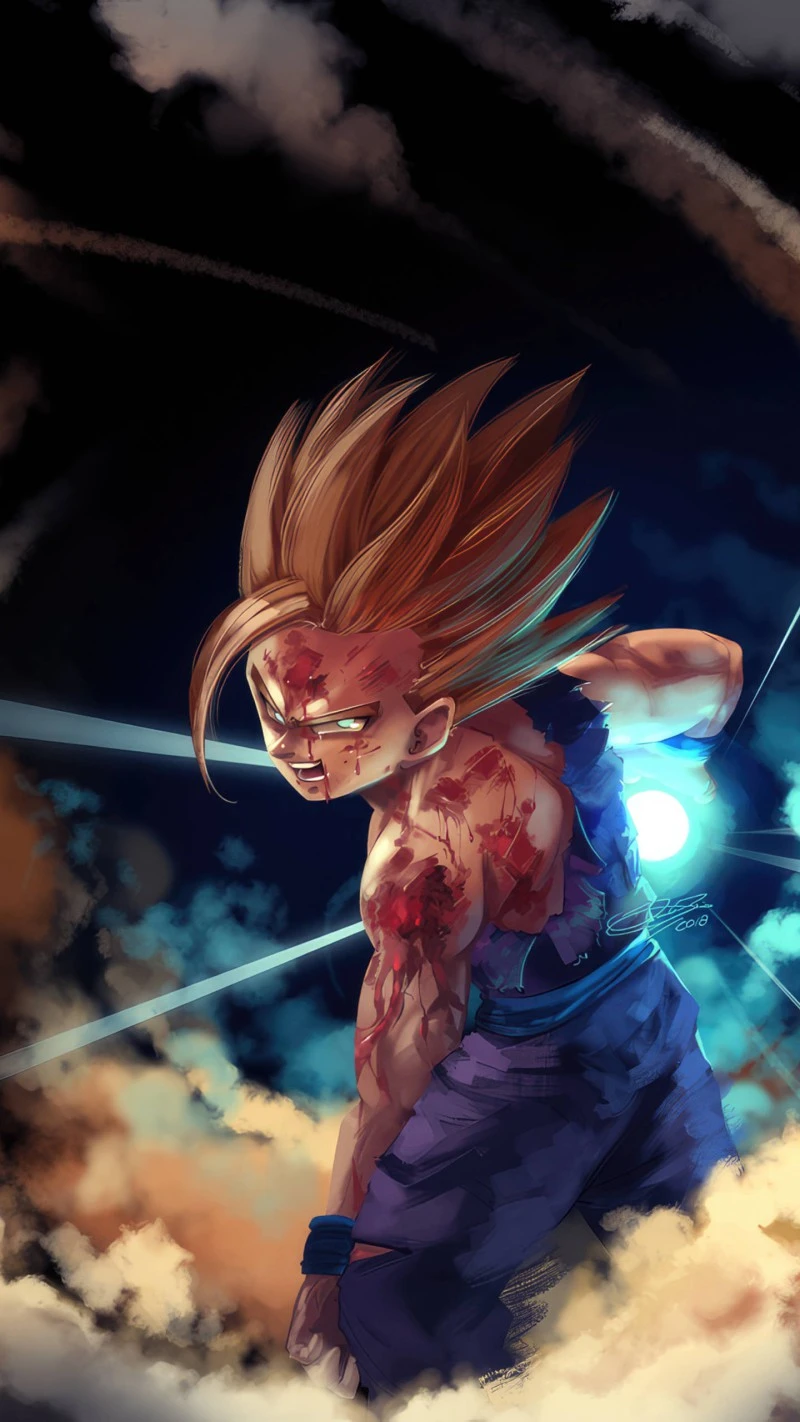 Injured Goku 4K Mobile Wallpaper