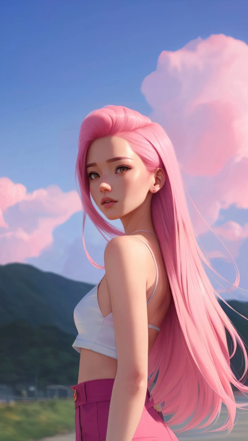 Pink-Haired Anime Girl 4K Mobile Wallpaper