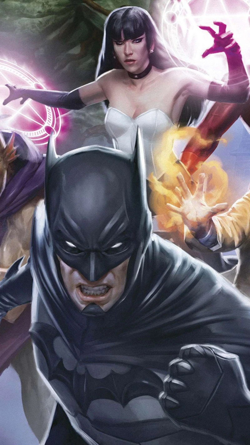 Batman and the Justice League Dark 4K Mobile Wallpaper