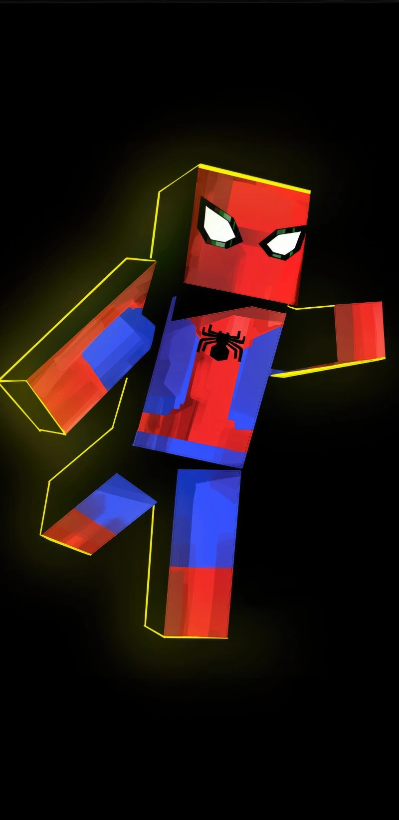 Minecraft Spiderman 4K Mobile Wallpaper