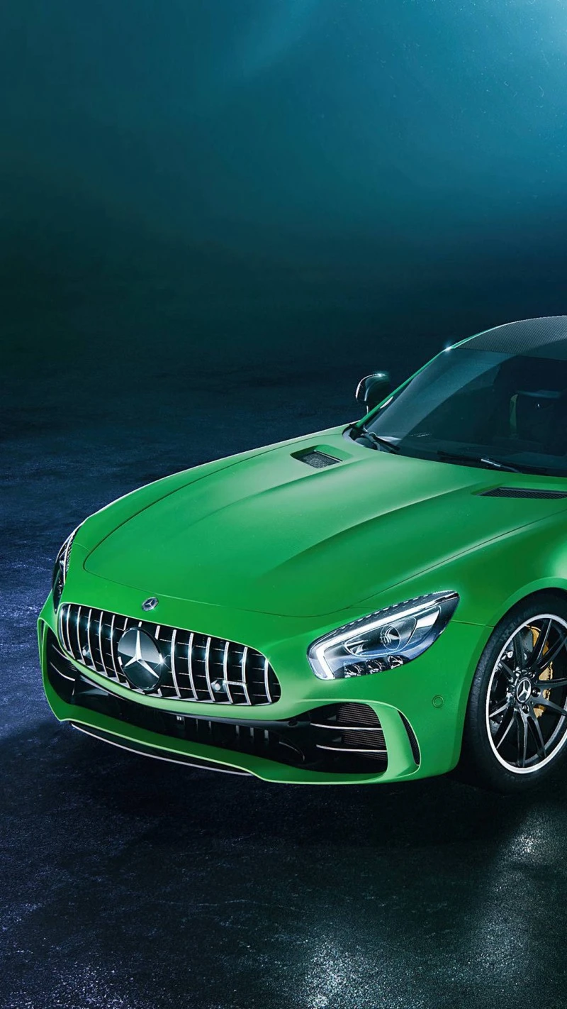 Emerald Green Mercedes-AMG GT 4K Mobile Wallpaper