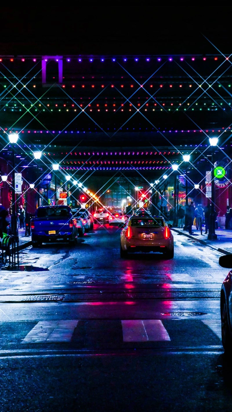 Enchanted Winter Street 4K Mobile Wallpaper