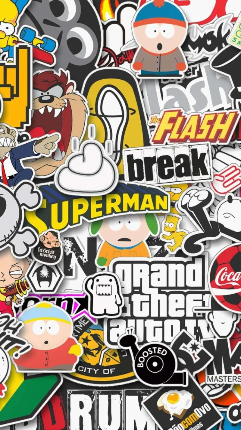 Sticker Overload 4K Mobile Wallpaper