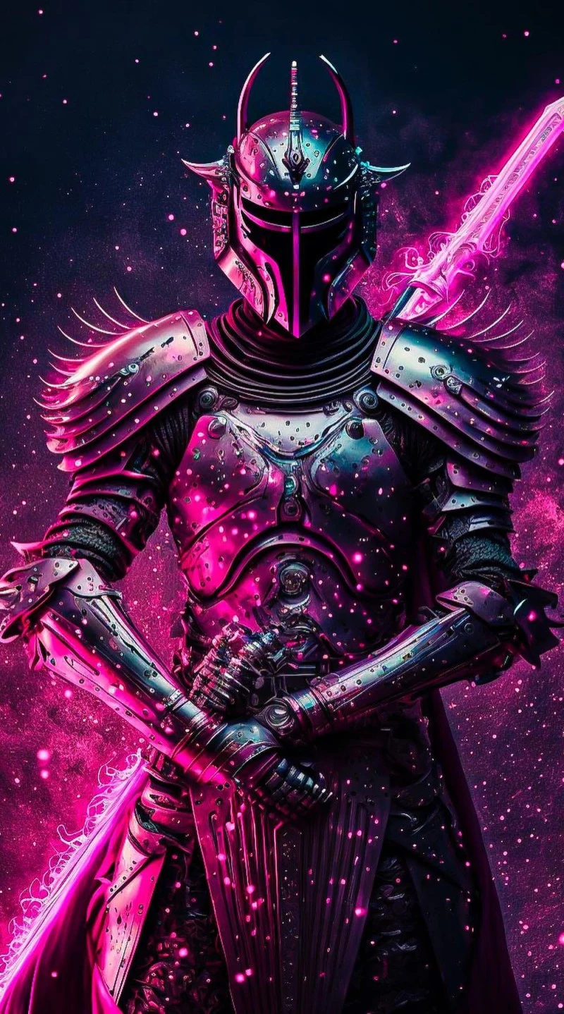 Cyberpunk Samurai Warrior 4K Mobile Wallpaper