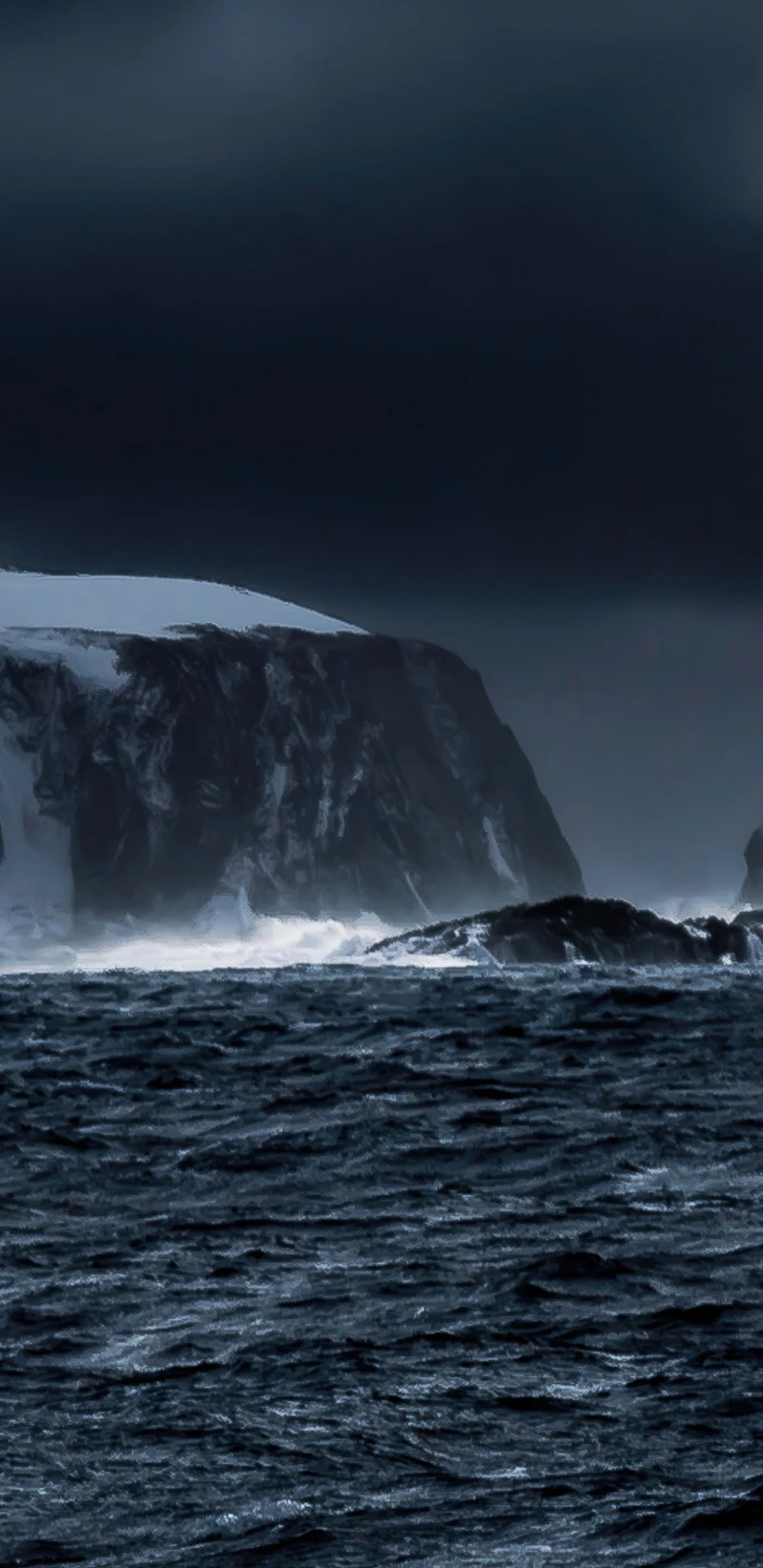 Stormy Antarctic Coastline 4K Mobile Wallpaper